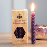Set of 6 Purple Beeswax Spell Candles - Prosperity