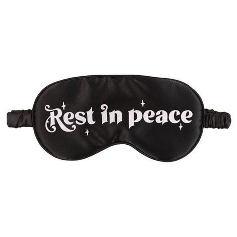 Rest in Peace Black White Satin Eye Sleep Mask