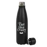 Bat Shit Crazy Black White Metal Water Bottle