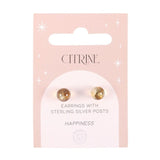 Citrine Semi Precious Yellow Crystal Earrings