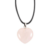 Rose Quartz Healing Crystal Love Heart Necklace