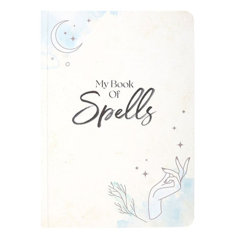 My Book Of Spells A5 Notebook - White & Blue Watercolour Design