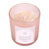 Gratitude Pink Wild Rose Crystal Chip Candle