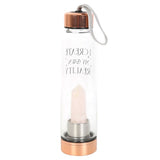 Rose Quartz Gemstone Crystal Create My Own Reality Glass Water Bottle