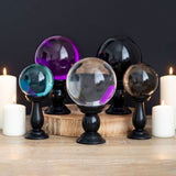 Large 13cm Black Crystal Ball on Stand