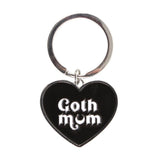 Goth Mum Black White Keyring