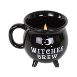 Witches Brew Cauldron Black Mug Candle