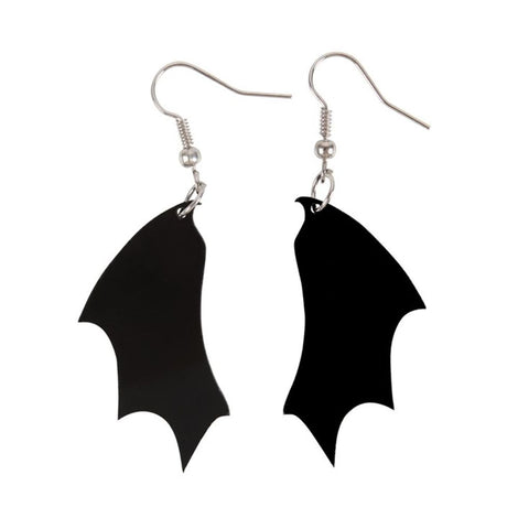 Bat Wing Black Earrings -  Goth Witchy Jewellery