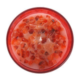 Root Chakra Strawberry Fire Agate Crystal Chip Candle - Red