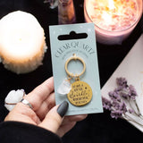 Leave a Little Sparkle Clear Quartz Crystal Keyring On Card - Clarity and Energy Boosting