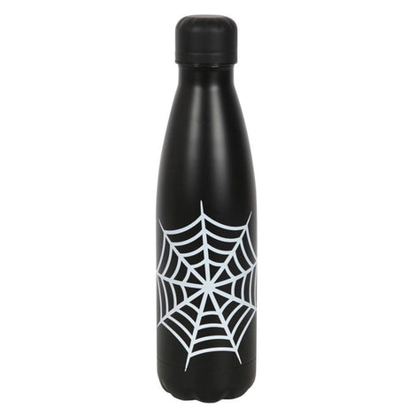 Black White Spiderweb Metal Water Bottle 500ml