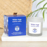 All Seeing Eye White Sage Crystal Chip Candle - Protection From Negativity