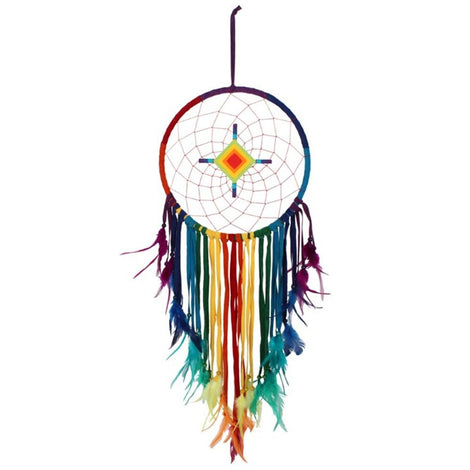 Chakra Multicoloured Dreamcatcher with Diamond Centre -  Balance
