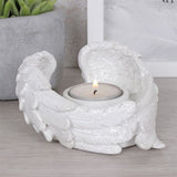 Glitter White Guardian Angel Wing Candle Holder