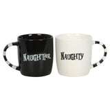 Naughty & Naughtier Couples Mug Set -  Black & White