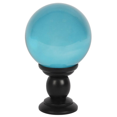 Large 13cm Teal Blue Crystal Ball on Stand
