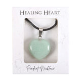 Green Adventurine Healing Crystal Heart Necklace - Abundance