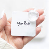 You Rock Clear Quartz Crystal Heart in a Bag - Clarity, Peace and Protection