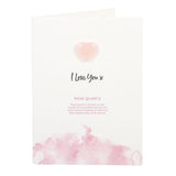 I Love You Pink Rose Quartz Gemstone Crystal Heart Greeting Card