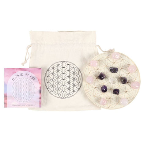 Flower of Life Crystal Grid Set - Attracting Love, Self-Love and Friendship