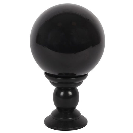 Large 13cm Black Crystal Ball on Stand