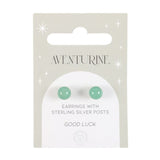 Aventurine Semi Precious Green Crystal Earrings Positivity & Good Luck