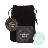 Opalite Crystal Skull & Black Pouch Bag