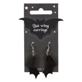 Bat Wing Black Earrings -  Goth Witchy Jewellery