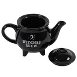 Witches Brew Black Ceramic Black Shiny Tea Pot