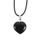 Black Obsidian Healing Crystal Love Heart Necklace To Protect From Negativity