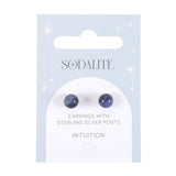 Sodalite Semi Precious Blue Crystal Earrings - Communication