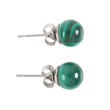 Malachite Semi Precious Crystal Earrings - Confidence & Inner Strength