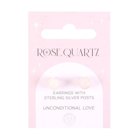 Rose Quartz Pink Semi Precious Gemstone Crystal Earrings