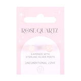 Rose Quartz Pink Semi Precious Gemstone Crystal Earrings