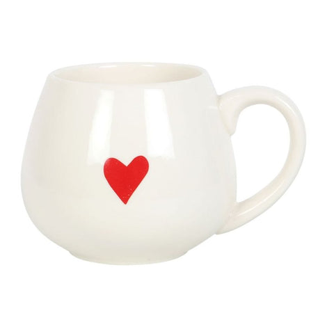 Love Heart Hidden Message Red White Rounded Mug