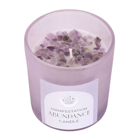 Abundance French Lavender Amethyst Crystal Chip Purple Candle