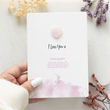 I Love You Pink Rose Quartz Gemstone Crystal Heart Greeting Card