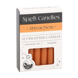 Pack of 12 Orange Amber Attraction Magic Spell Candles - Seeking